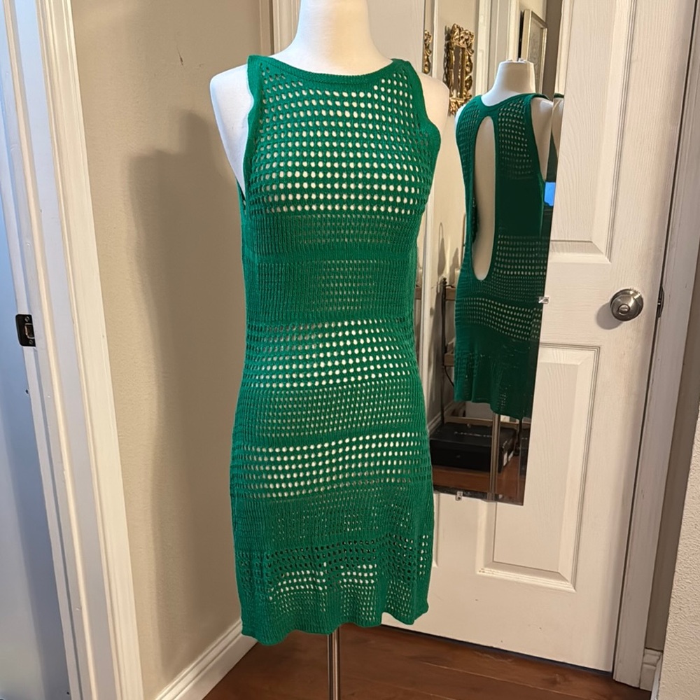 Emerald Green Crochet Swim Cover-Up
